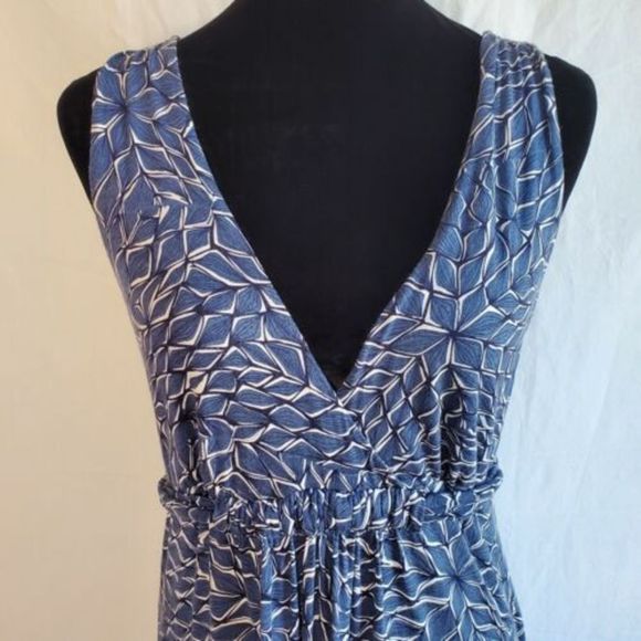 NY&C Stretch Sleeveless Ruffled V-Neck Bohemian Dress w/ Tie SZ Medium - Picture 3 of 10